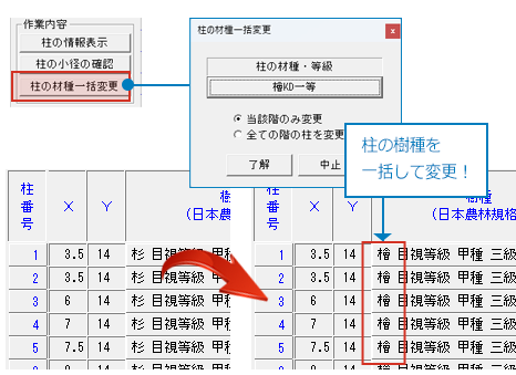 床荷重面積の領域にあわせて床面積図を作成
